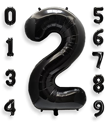 AULE Luftballon Zahl 2 Schwarz: XXL 101 cm Zahlen Folienballon Geburtstag Schwarze 2 Jahre 40 Zoll Helium Ballon Kinder Junge Mädchen Zahlenballon für Babyparty Jubiläum Deko AULE Luftballon Zahl 2 Schwarz: XXL 101 cm Zahlen Folienballon Geburtstag Schwarze 2 Jahre 40 Zoll Helium Ballon Kinder Junge Mädchen Zahlenballon für Babyparty Jubiläum Deko von AULE
