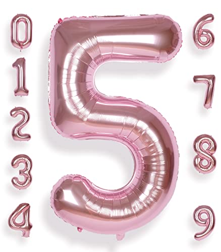 AULE Luftballon Zahl 5 Rosegold: XXL 101 cm Folienballon Geburtstag Rose Gold 5 Jahre Helium Ballon Roségold Kinder Junge Mädchen Zahlenballon für Babyparty Jubiläum Deko AULE Luftballon Zahl 5 Rosegold: XXL 101 cm Folienballon Geburtstag Rose Gold 5 Jahre Helium Ballon Roségold Kinder Junge Mädchen Zahlenballon für Babyparty Jubiläum Deko von AULE