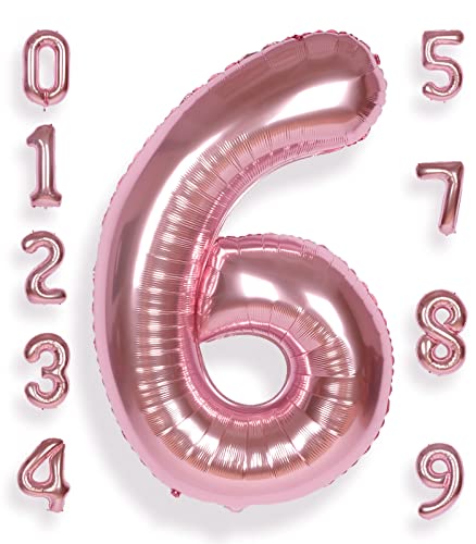 AULE Luftballon Zahl 6 Rosegold: XXL 101 cm Folienballon Geburtstag Rose Gold 6 Jahre Helium Ballon Roségold Kinder Junge Mädchen Zahlenballon für Babyparty Jubiläum Deko AULE Luftballon Zahl 6 Rosegold: XXL 101 cm Folienballon Geburtstag Rose Gold 6 Jahre Helium Ballon Roségold Kinder Junge Mädchen Zahlenballon für Babyparty Jubiläum Deko von AULE