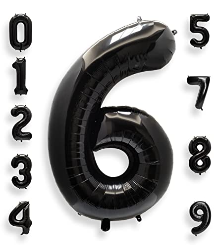 AULE Luftballon Zahl 6 Schwarz: XXL 101 cm Folienballon Geburtstag Schwarze 6 Jahre 40 Zoll Zahlen Helium Ballon Kinder Junge Mädchen Zahlenballon für Babyparty Jubiläum Deko AULE Luftballon Zahl 6 Schwarz: XXL 101 cm Folienballon Geburtstag Schwarze 6 Jahre 40 Zoll Zahlen Helium Ballon Kinder Junge Mädchen Zahlenballon für Babyparty Jubiläum Deko von AULE