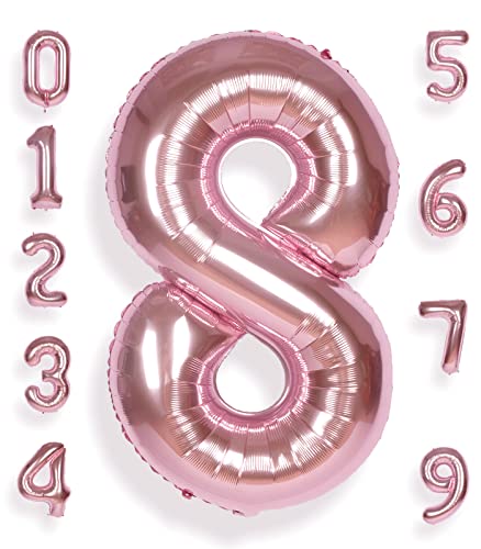 AULE Luftballon Zahl 8 Rosegold: XXL 101 cm Folienballon Geburtstag Rose Gold 8 Jahre Helium Ballon Roségold Kinder Junge Mädchen Zahlenballon für Babyparty Jubiläum Deko AULE Luftballon Zahl 8 Rosegold: XXL 101 cm Folienballon Geburtstag Rose Gold 8 Jahre Helium Ballon Roségold Kinder Junge Mädchen Zahlenballon für Babyparty Jubiläum Deko von AULE