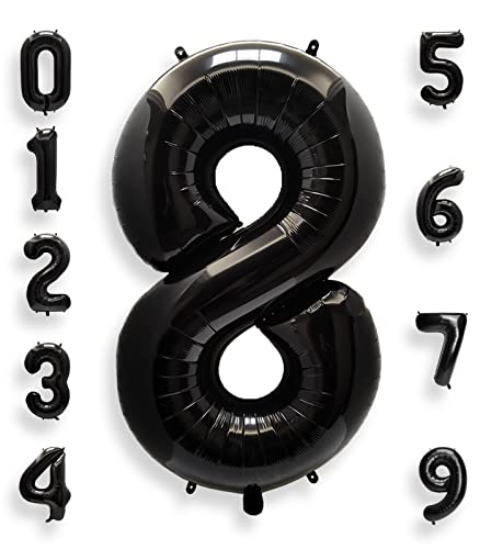 AULE Luftballon Zahl 8 Schwarz: XXL 101 cm Folienballon Geburtstag Schwarze 8 Jahre 40 Zoll Zahlen Helium Ballon Kinder Junge Mädchen Zahlenballon für Babyparty Jubiläum Deko AULE Luftballon Zahl 8 Schwarz: XXL 101 cm Folienballon Geburtstag Schwarze 8 Jahre 40 Zoll Zahlen Helium Ballon Kinder Junge Mädchen Zahlenballon für Babyparty Jubiläum Deko von AULE