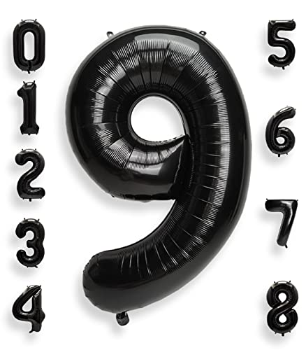 AULE Luftballon Zahl 9 Schwarz: XXL 101 cm Folienballon Geburtstag Schwarze 9 Jahre 40 Zoll Zahlen Helium Ballon Kinder Junge Mädchen Zahlenballon für Babyparty Jubiläum Deko AULE Luftballon Zahl 9 Schwarz: XXL 101 cm Folienballon Geburtstag Schwarze 9 Jahre 40 Zoll Zahlen Helium Ballon Kinder Junge Mädchen Zahlenballon für Babyparty Jubiläum Deko von AULE