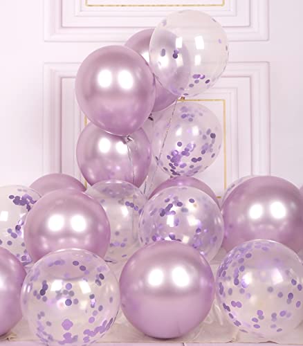 AULE Luftballons Lila Metallic Helium: 42 Stück 12 Zoll Lavendel Konfetti Luftballon Hell Violett Latex Ballons Deko für Geburtstag Party Hochzeit Valentinstag Babyparty Gender Reveal AULE Luftballons Lila Metallic Helium: 42 Stück 12 Zoll Lavendel Konfetti Luftballon Hell Violett Latex Ballons Deko für Geburtstag Party Hochzeit Valentinstag Babyparty Gender Reveal von AULE