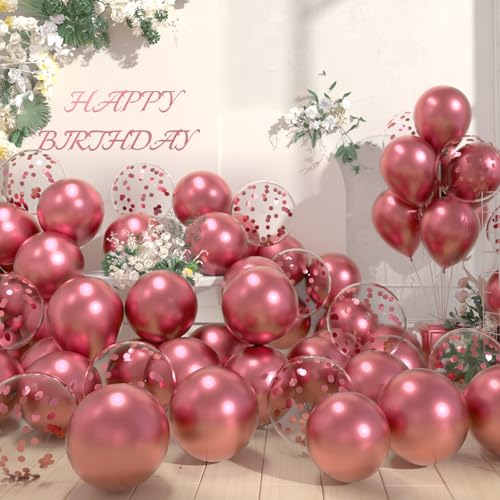 AULE Luftballons Rosa Metallic: 42 Stück 30cm Rosa Konfetti Luftballon Chrom Helium Rose Latex Ballons Geburtstagsdeko für Baby Shower Gender Reveal Graduation Geburtstag Deko AULE Luftballons Rosa Metallic: 42 Stück 30cm Rosa Konfetti Luftballon Chrom Helium Rose Latex Ballons Geburtstagsdeko für Baby Shower Gender Reveal Graduation Geburtstag Deko von AULE