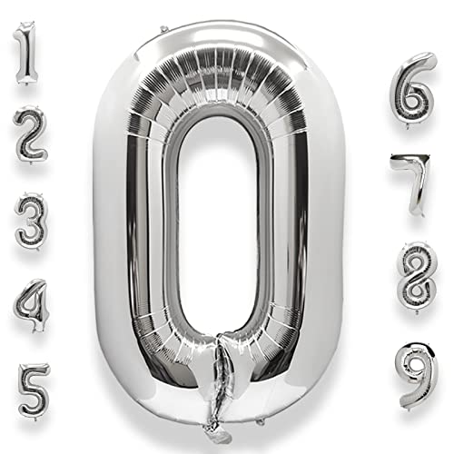 AULE Zahl Luftballon 0 Silber: XXL 101 cm Zahlen Folienballon Geburtstag Silber 0 Jahre Helium Ballon Kinder Junge Mädchen Zahlenballon für Babyparty Jubiläum Deko AULE Zahl Luftballon 0 Silber: XXL 101 cm Zahlen Folienballon Geburtstag Silber 0 Jahre Helium Ballon Kinder Junge Mädchen Zahlenballon für Babyparty Jubiläum Deko von AULE