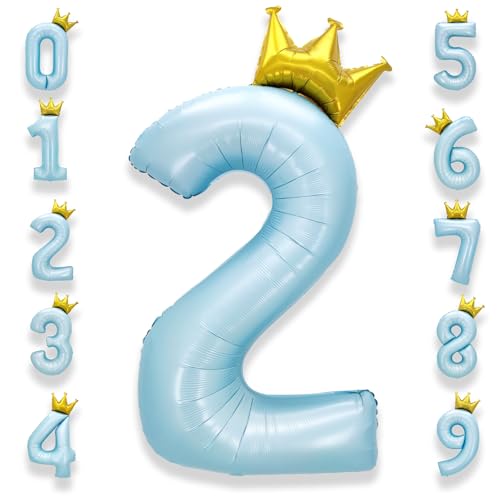 AULE Zahlen Luftballon 2 Blau: XXL 101 cm Zahl Folienballon Geburtstag Hell Blau 2 Jahre Helium Ballon Kinder Junge Mädchen Zahlenballon für Babyparty Jubiläum Deko AULE Zahlen Luftballon 2 Blau: XXL 101 cm Zahl Folienballon Geburtstag Hell Blau 2 Jahre Helium Ballon Kinder Junge Mädchen Zahlenballon für Babyparty Jubiläum Deko von AULE