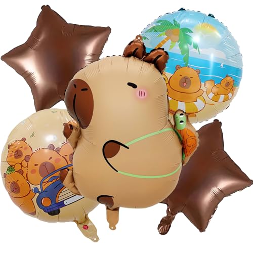 AUNGKWANG 5 Stück Capybara Balloons, Capybara Geburtstag Deko, Capybara Sachen, für Kinder Geburtstag Party Dekoration Hochzeit Festival Ballon von AUNGKWANG