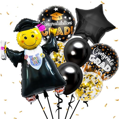 AUNGKWANG 8 Stück Abschluss-Luftballons, Abschluss-Folienballons für Frauen, Abschluss-Ballon-Set, Abschluss-Party-Dekorationen, Schulabschluss-Zeremonie, Abschluss-Zertifikat, Geschenk-Dekorationen AUNGKWANG 8 Stück Abschluss-Luftballons, Abschluss-Folienballons für Frauen, Abschluss-Ballon-Set, Abschluss-Party-Dekorationen, Schulabschluss-Zeremonie, Abschluss-Zertifikat, Geschenk-Dekorationen von AUNGKWANG