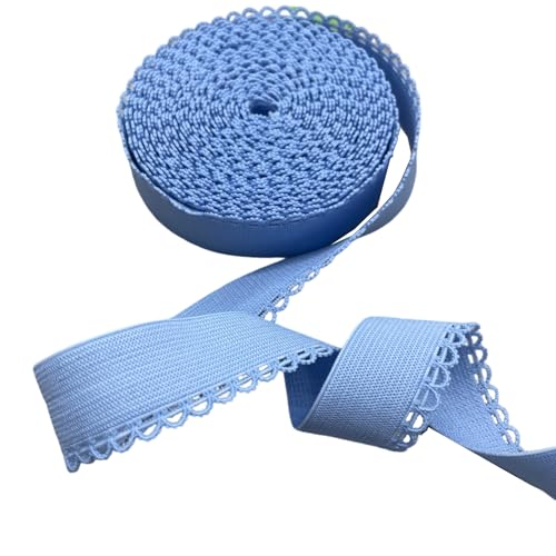 AUNHIRU 2,2 cm Picotkante Dessous elastisches Band Stretch Spitze Nähen Gummiband für Unterwäsche, BHs & Nähprojekte (blau) von AUNHIRU