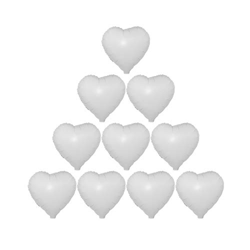 10er-Pack Herzförmige Aluminium-Balloom-Aluminiumfolienballons, Folienballons, 18 Hochwertige Dekorationen für Geburtstage, Hochzeiten, Feiertage (Herzförmig) von AUNMAS