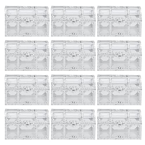 AUNMAS 12 STÜCKE Aushöhlen Dekor Süßigkeiten Boxen, Kunststoff Hochzeit Geschenkbox Kasten Taufe Gastgeschenke Schachtel für Tischdeko Hochzeit Dekoration Valentinstag (Silber) von AUNMAS