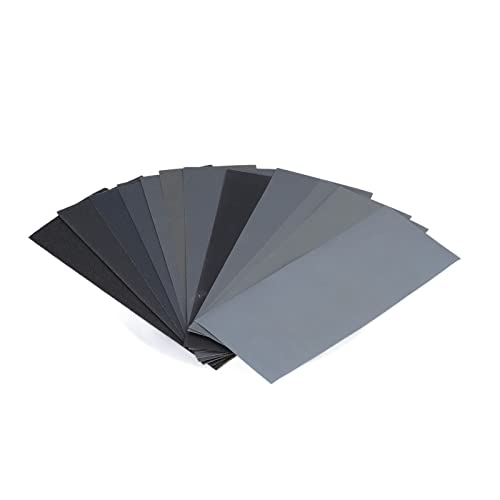 AUNMAS 120 Bis 3000 Körnigem Sandpapier Trockenes Nass -Set -Kit, Ausgezeichneter Schleifeffekt für Holzmetall, Leicht zu Tragen, 42 Stcs Sandpapier (14 Stück) von AUNMAS