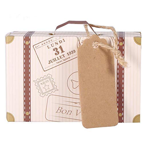 AUNMAS 50 stücke Pappe Süßigkeiten Geschenkbox Mini Koffer Geformt Dekorative Box Snack Container Hochzeit Geburtstag Gastgeschenke von AUNMAS