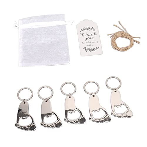 AUNMAS Baby Fußabdruck Schlüsselanhänger Party Favors, 8.99 x 3.99cm Fußabdruck Schlüsselanhänger Flaschenöffner mit Organzasäckchen Danke-Schilder Seil für Babyparty Dekoration AUNMAS Baby Fußabdruck Schlüsselanhänger Party Favors, 8.99 x 3.99cm Fußabdruck Schlüsselanhänger Flaschenöffner mit Organzasäckchen Danke-Schilder Seil für Babyparty Dekoration von AUNMAS