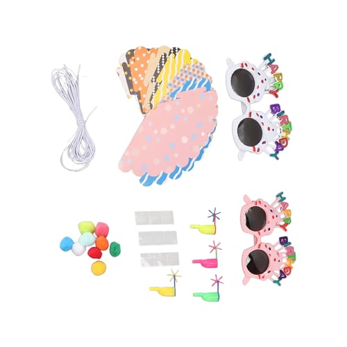 AUNMAS Geburtstagsparty-Hüte, 18 Stück, Bunte Geburtstagsparty-Dekoration mit 8 Stück Geburtstagspfeifen, Papierkegelhüte für Erwachsene und Kinder Partyzubehör von AUNMAS