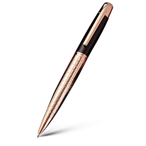 AUNMAS PENS-Kugelschreiber, Easy-Glide Schnelltrocknen Schwarzer Tintenmedium 1,0 Mm All Metall Langlebige Konstruktion Retakable Ball Point Stifte für Geschenkbürogeschäftszeichnung (Rose Golden) von AUNMAS