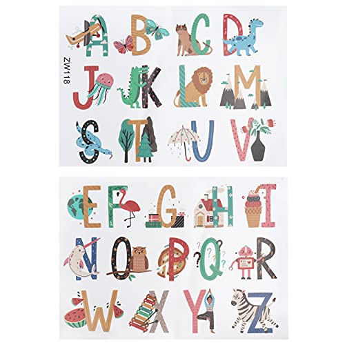 AUNMAS PVC-Wandaufkleber, A-Z Tiere Pflanzen Englische Buchstaben Muster Wandaufkleber DIY-Wandabziehbilder für Kinderzimmerdekoration AUNMAS PVC-Wandaufkleber, A-Z Tiere Pflanzen Englische Buchstaben Muster Wandaufkleber DIY-Wandabziehbilder für Kinderzimmerdekoration von AUNMAS