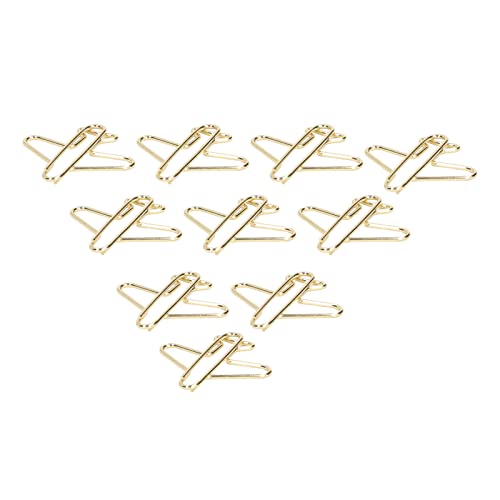Die Niedlichen Büroklammern aus Metall in Flugzeugform für das Büro und Zuhause, 100 Stück Goldene Büroklammern für Die Klassifizierung von Dateien und Die Organisation von Die Niedlichen Büroklammern aus Metall in Flugzeugform für das Büro und Zuhause, 100 Stück Goldene Büroklammern für Die Klassifizierung von Dateien und Die Organisation von von AUNMAS