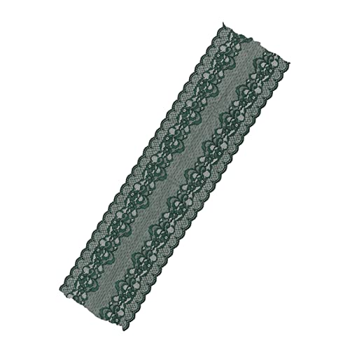 Spitzenbesatz Häkelspitze, 9,45 Zoll Dunkelgrüner Spitzenbesatz, 10 Yards Häkelspitze Kantenbesatz Band DIY Karten Dekor Kleidung Stickerei (Schwarzgrün) von AUNMAS