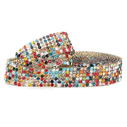 Strass-Kristall-Mesh-Bänder Zum Aufbügeln für Hochzeitskleidbesatz, Exquisite Funkelnde Strass-Bänder für die Braut, Bekleidungszubehör für Hochzeitskleider und Schuhe (Bunt 6 Strass-Kristall-Mesh-Bänder Zum Aufbügeln für Hochzeitskleidbesatz, Exquisite Funkelnde Strass-Bänder für die Braut, Bekleidungszubehör für Hochzeitskleider und Schuhe (Bunt 6 von AUNMAS