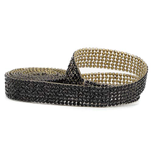 Strass-Kristall-Mesh-Bänder Zum Aufbügeln für Hochzeitskleidbesatz, Exquisite Funkelnde Strass-Bänder für die Braut, Bekleidungszubehör für Hochzeitskleider und Schuhe (Schwarz 6 Strass-Kristall-Mesh-Bänder Zum Aufbügeln für Hochzeitskleidbesatz, Exquisite Funkelnde Strass-Bänder für die Braut, Bekleidungszubehör für Hochzeitskleider und Schuhe (Schwarz 6 von AUNMAS