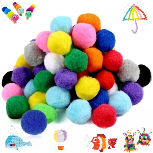 100 stücke 2.5cm Pompons Bunt Pompons Plüsch Pompom Bälle Kleine Bommeln Flauschigen Pompons Plüsch Basteln Pompons Bälle Filzkugeln Bunt für Lustige DIY Kreative Handwerk von AUPERTO