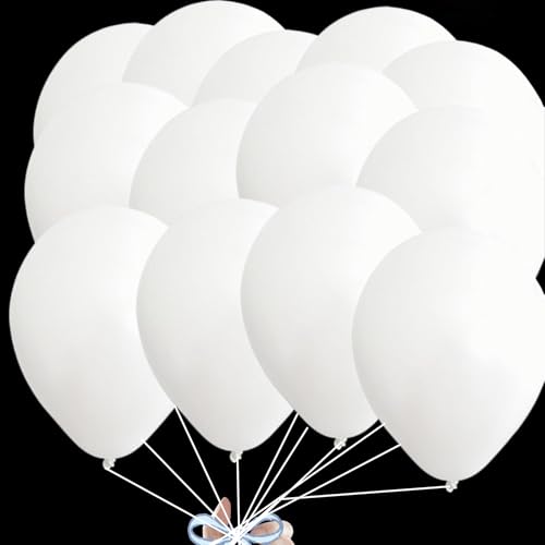 12 Stück weiße, runde Luftballons, 45,7 cm, biologisch abbaubar, Helium, dicker Latexballon für Geburtstag, Kinderparty, Hochzeiten, Babypartys, Events, Dekorationen, Zubehör 12 Stück weiße, runde Luftballons, 45,7 cm, biologisch abbaubar, Helium, dicker Latexballon für Geburtstag, Kinderparty, Hochzeiten, Babypartys, Events, Dekorationen, Zubehör von AUPERTO