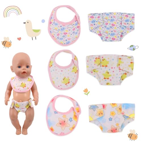 6 Pack Baby Puppe Zubehör Windeln Set Puppe Kleidung Windeln und Lätzchen Puppenlätzchen Set Wiederverwendbar Puppenwindeln für 18 Zoll Puppen Baby Puppen Dekoration Mädchen Geburtstag Geschenk 6 Pack Baby Puppe Zubehör Windeln Set Puppe Kleidung Windeln und Lätzchen Puppenlätzchen Set Wiederverwendbar Puppenwindeln für 18 Zoll Puppen Baby Puppen Dekoration Mädchen Geburtstag Geschenk von AUPERTO