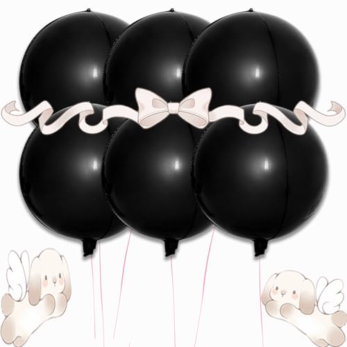 6 Stück schwarze Luftballons, 55,9 cm große, schwarze Folienballons, metallisch-schwarzer Mylar-Ballon, 4D-Ballon für Geburtstagsdekorationen, Halloween, Kinderpartys, Hochzeiten und Veranstaltungen 6 Stück schwarze Luftballons, 55,9 cm große, schwarze Folienballons, metallisch-schwarzer Mylar-Ballon, 4D-Ballon für Geburtstagsdekorationen, Halloween, Kinderpartys, Hochzeiten und Veranstaltungen von AUPERTO