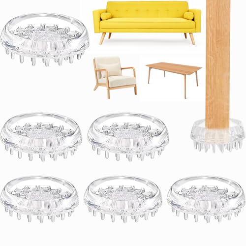 Teppichschoner, rund, Möbel, Teppichschoner, transparent, rutschfest, für Sofa, Möbelbeine, Stuhl, Tisch, 48 mm, 6 Stück Teppichschoner, rund, Möbel, Teppichschoner, transparent, rutschfest, für Sofa, Möbelbeine, Stuhl, Tisch, 48 mm, 6 Stück von AUPERTO