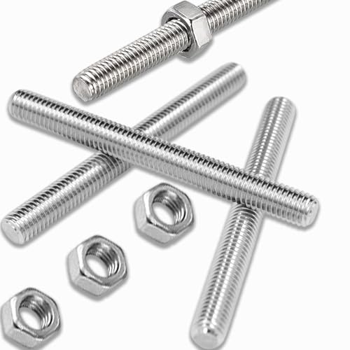 Vollgewindestange, M6 x 200 mm, Rechtsgewinde, Stangen, 304 Edelstahl, Bolzen für Ankerschrauben, Klemmen, Aufhänger, Automobil- und Bauindustrie, 4 Stück Vollgewindestange, M6 x 200 mm, Rechtsgewinde, Stangen, 304 Edelstahl, Bolzen für Ankerschrauben, Klemmen, Aufhänger, Automobil- und Bauindustrie, 4 Stück von AUPERTO