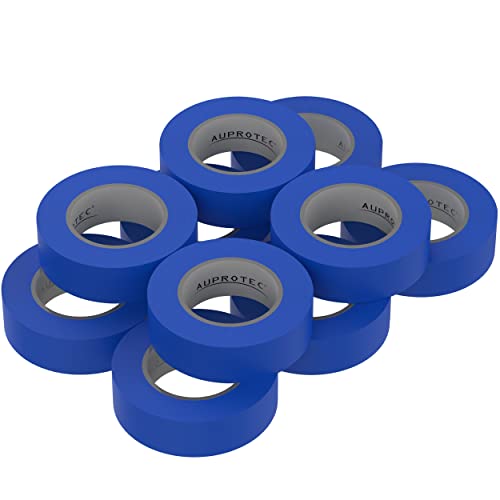 AUPROTEC 10x Isolierband blau 15mm x 10m VDE Isoband PVC Elektriker Klebeband DIN EN 60454-3-1 von AUPROTEC