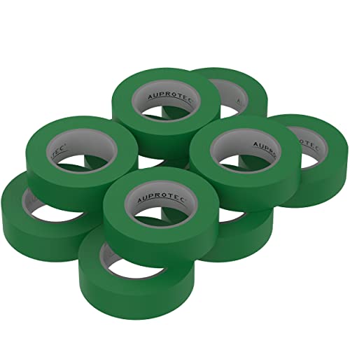 AUPROTEC 10x Isolierband grün 15mm x 10m VDE Isoband PVC Elektriker Klebeband DIN EN 60454-3-1 von AUPROTEC