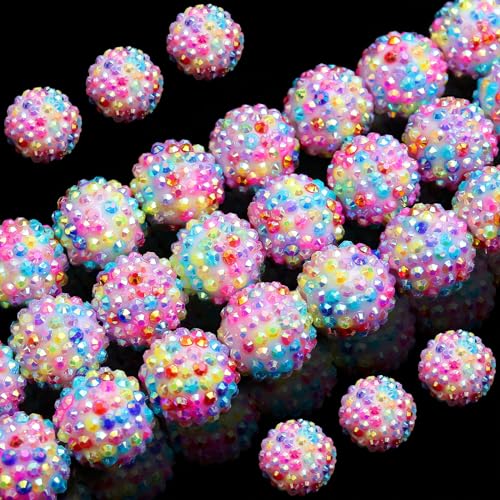 30 Stück 20 mm grobe Harz-Strassperlen, runde Discokugelperlen, Kaugummi-Perlen für Frauen, Mädchen, Halsketten, Armbänder, Schmuckherstellung, Handy, Schlüsselband, Haar-Accessoires, DIY Handwerk 30 Stück 20 mm grobe Harz-Strassperlen, runde Discokugelperlen, Kaugummi-Perlen für Frauen, Mädchen, Halsketten, Armbänder, Schmuckherstellung, Handy, Schlüsselband, Haar-Accessoires, DIY Handwerk von AUREHEN