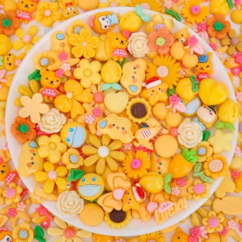 AUREHEN 100 Stück Schleim-Charms, gemischte süße Harz-Anhänger-Set für Scrapbooking, Handyhüllen, Haar-Accessoires, künstliche Süßigkeiten-Dekoration, Bastelverzierungen und DIY-Schlüsselanhänger von AUREHEN