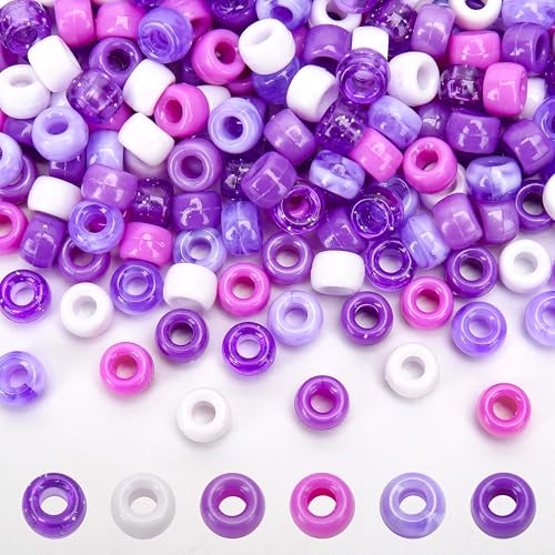 AUREHEN Pony-Perlen, 6 x 9 mm, Kunststoff, Bastelperlen für Schmuckherstellung, Freundschaftsarmbänder, Haarflechten, Schlüsselanhänger, Scoubidou, verschiedene violette Farben, Kandi-Perlen für AUREHEN Pony-Perlen, 6 x 9 mm, Kunststoff, Bastelperlen für Schmuckherstellung, Freundschaftsarmbänder, Haarflechten, Schlüsselanhänger, Scoubidou, verschiedene violette Farben, Kandi-Perlen für von AUREHEN