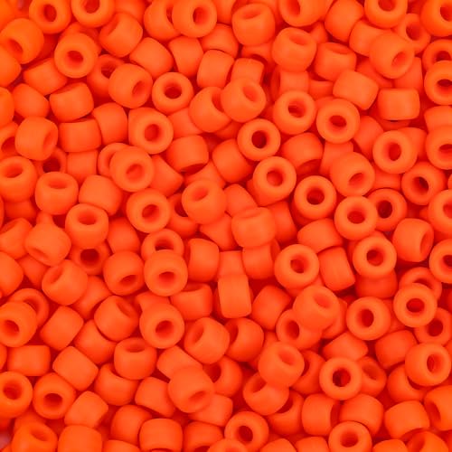 Silikon-Pony-Perlen, 6 x 9 mm, Kandi-Perlen für Armbandherstellung, orange-rote Farben, weiche Brennperlen zum Flechten, Stifte, Bastelarbeiten, Schlüsselanhänger und Ornamente, 300 Stück Silikon-Pony-Perlen, 6 x 9 mm, Kandi-Perlen für Armbandherstellung, orange-rote Farben, weiche Brennperlen zum Flechten, Stifte, Bastelarbeiten, Schlüsselanhänger und Ornamente, 300 Stück von AUREHEN