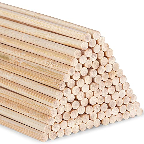 Lange Stiele aus Bambus zum Basteln, Bambusstäbe 30 cm, Bastelstäbe, Rundholz zum Basteln, 100 Wurzeln, hochwertiger Bambusstab (4 mm/0,16 Zoll) von AUSYDE