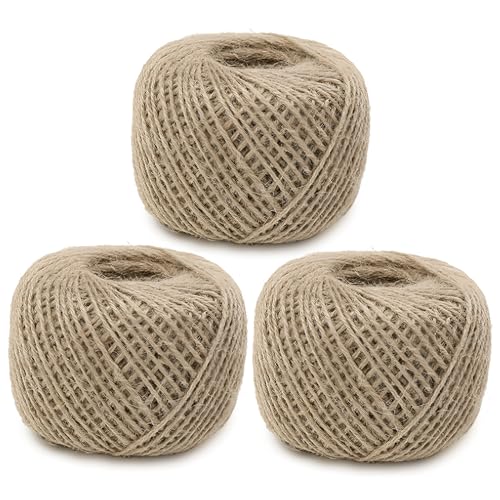 AUSYIWI Juteseil, 3er Set Jute Bastelschnur (240 Meter),80 M pro Rolle, Juteseil Naturfaser, Paketschnur, für Geschenke, Bastelarbeiten, Gestecke, Dekorationen von AUSYIWI