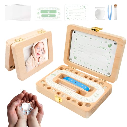 AUSYIWI Milchzahndose Mädchen & Jungen, Zahnbox Holz Milchzähne Box, Zahnschachtel, Zahnbox für sichere Aufbewahrung von Milchzähnen, Erinnerungsbox Baby Geschenke zur Geburt AUSYIWI Milchzahndose Mädchen & Jungen, Zahnbox Holz Milchzähne Box, Zahnschachtel, Zahnbox für sichere Aufbewahrung von Milchzähnen, Erinnerungsbox Baby Geschenke zur Geburt von AUSYIWI