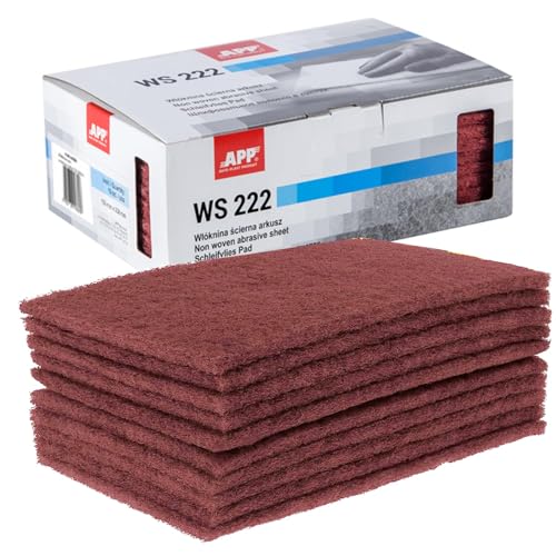 APP WS 222 - Schleifvlies-Pads, 10er-Set, 150 x 230 mm, rot | Schleifvlies für Metall, Holz, Stahl & Edelstahl | Mittelkörnige Schleifwolle, Körnung: 320-360 APP WS 222 - Schleifvlies-Pads, 10er-Set, 150 x 230 mm, rot | Schleifvlies für Metall, Holz, Stahl & Edelstahl | Mittelkörnige Schleifwolle, Körnung: 320-360 von AUTO-PLAST PRODUKT