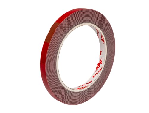 AUTO-PLAST PRODUKT APP Acryl Tape Doppelseitiges Klebeband Extra Stark | Doppelseitiges Wasserdichtes Montageband | Rot | 5m Länge, 9mm Breite von AUTO-PLAST PRODUKT