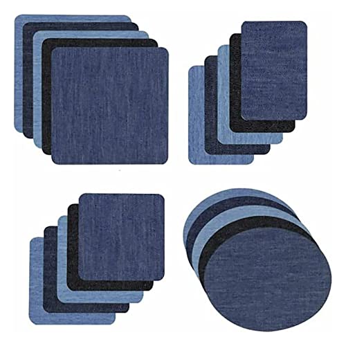 AUTOECHO Blaue Jeans-Patches | Bügelflicken für Jeans,Innen- und Außenbügel zum Aufbügeln, Jeans-Aufnäher, Blauer Jeans-Aufbügel zum Aufbügeln, zum Reparieren von Dekorationslöchern in Jeanskleidung von AUTOECHO