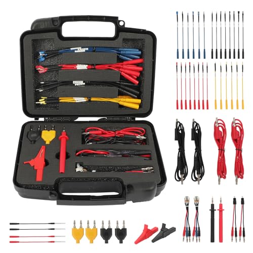 AUTOOL 48PCS Silikon messleitungen für multimeter Kit mit austauschbaren Draht Piercing Sonden, Krokodilklemmen, 32A/1000V Test Haken Clips, Bananenstecker Stecker, Jumper, Test Pinzette AUTOOL 48PCS Silikon messleitungen für multimeter Kit mit austauschbaren Draht Piercing Sonden, Krokodilklemmen, 32A/1000V Test Haken Clips, Bananenstecker Stecker, Jumper, Test Pinzette von AUTOOL