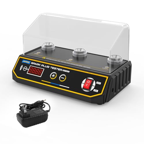 Zündkerzentester Doppel-Loch Zündspulentester Automotor-Zündspulentester mit Arbeitsfrequenz von 0-6000 U/min Funken Testwerkzeug mit Prot Abdeckung von AUTOOL