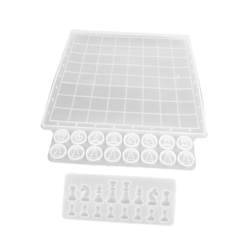 2Stücke Schachguss Silikonform Set für Epoxidharz Schachbrett und Figuren Gießform für DIY Handwerk und Schachspiel Hochwertige Silikonmaterialien für Langlebige 2Stücke Schachguss Silikonform Set für Epoxidharz Schachbrett und Figuren Gießform für DIY Handwerk und Schachspiel Hochwertige Silikonmaterialien für Langlebige von AUTSUPPL