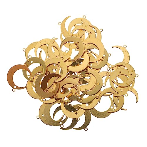 50Stücke Mondform Anhänger Schmuckverbinder für DIY Halsketten Armbänder Ohrringe Schmuckmaterialien mit Doppelverbindungslöchern für Designs von AUTSUPPL