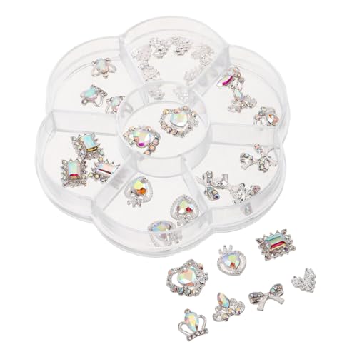 AUTSUPPL 1 Box Nagelkunst Zubehör Nagel Herzanhänger Herzförmige Strasssteine Fingernagel Verzierungen Nagelschmuck Für Kunst Valentinstag Herzanhänger 3D Nagelanhänger Transparent von AUTSUPPL