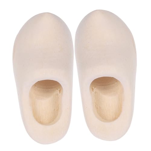 AUTSUPPL 1 Paar Miniatur-holzschuhe Für Puppenhaus Unbemalt Bastelornament 3 Cm Mini-dutch-holzschuhe von AUTSUPPL